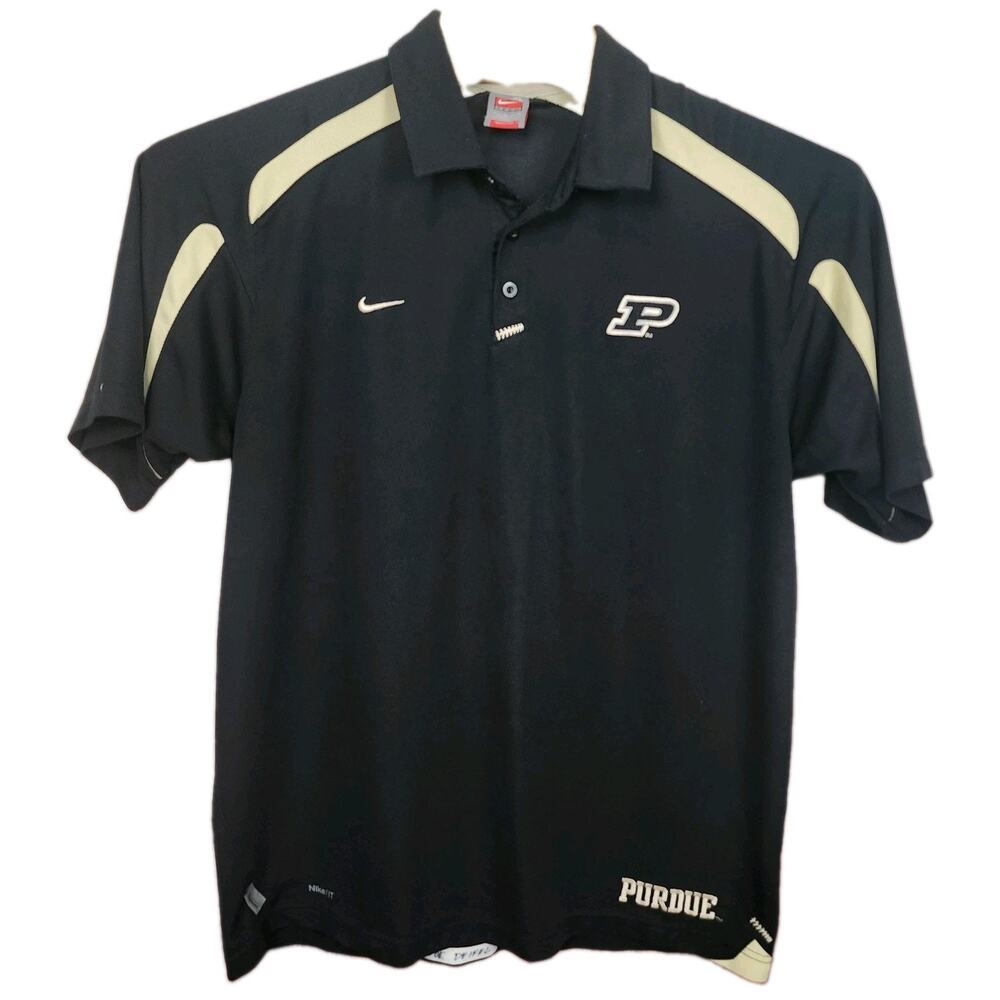 Vintage Nike Team Dri Fit Purdue Boilermakers Football Polo Shirt XL